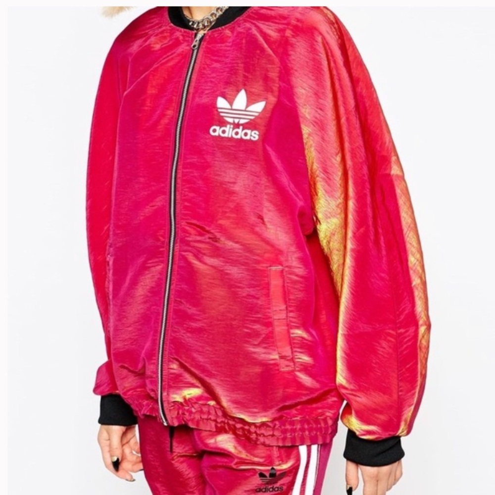 Adidas Rita Ora Space Shifter Trefoil Bomber Jacket red / yellow